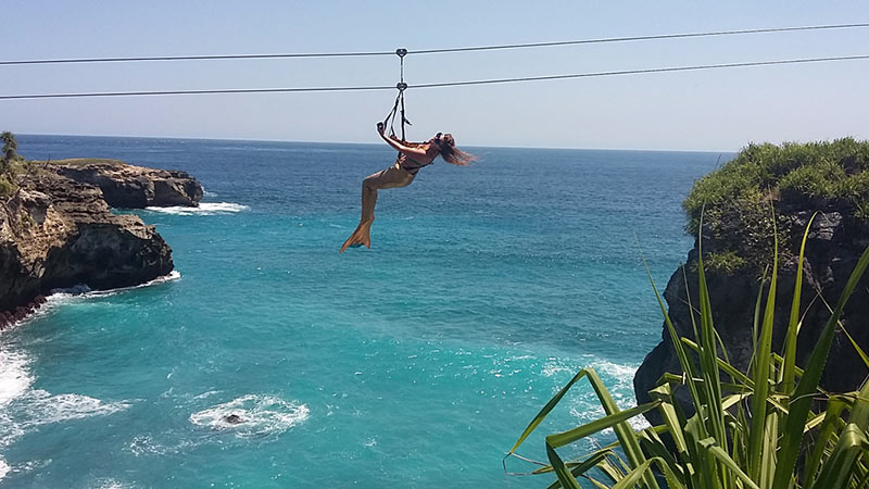 Bali must try activities: Abyss Ziplining on Nusa Ceningan