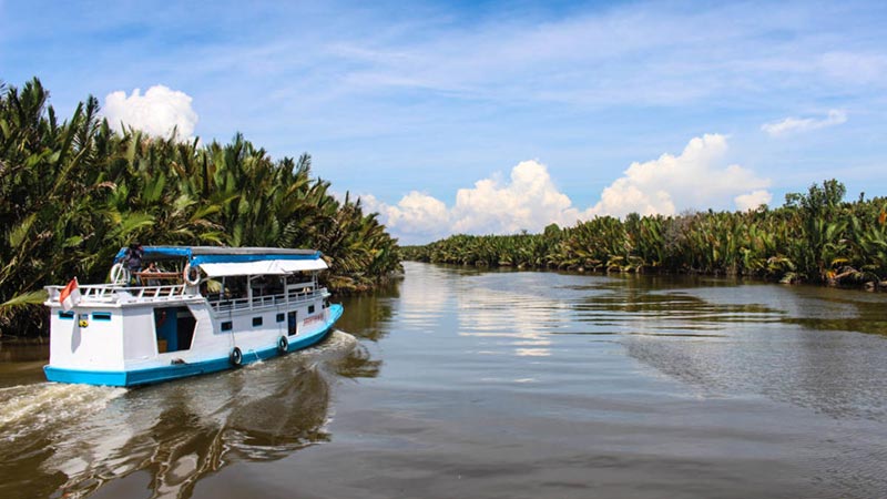 National parks in Indonesia: A local boat at Camp Lakey